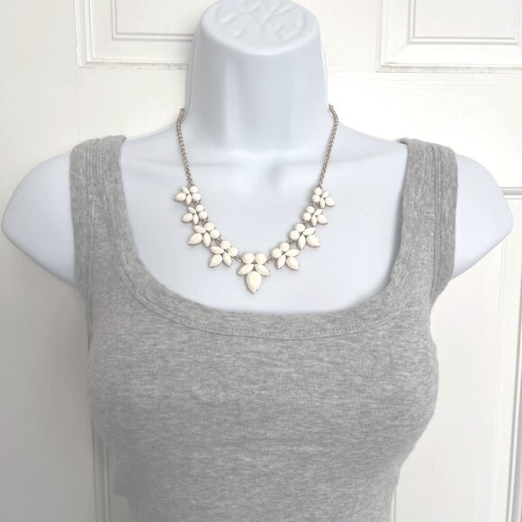 J. Crew White and Gold Chain Statement Necklace - Picture 3 of 5
